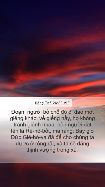 Sáng Thế 26:22 VIE Bible Verse Image