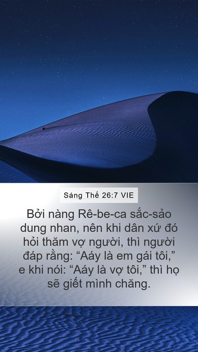 Sáng Thế 26:7 VIE Bible Verse Image
