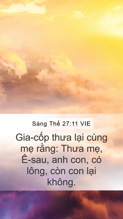 Sáng Thế 27:11 VIE Bible Verse Image