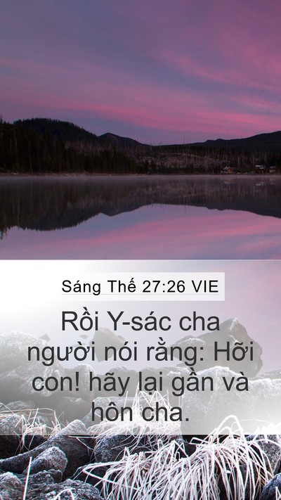 Sáng Thế 27:26 VIE Bible Verse Image