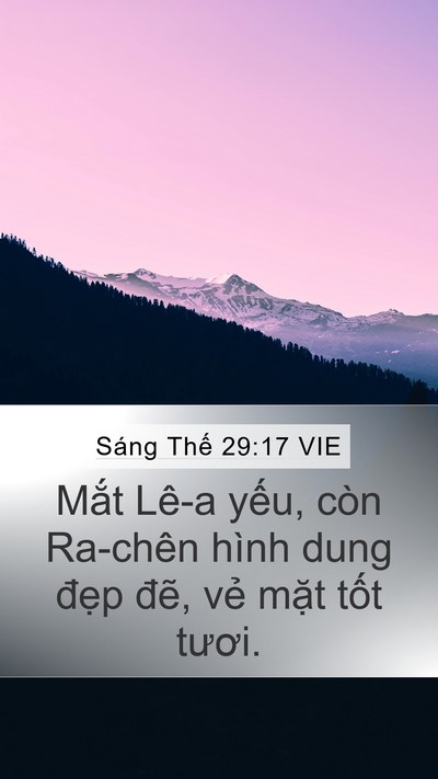 Sáng Thế 29:17 VIE Mobile Phone Wallpaper - Mắt Lê-a yếu, còn Ra-chên hình dung - Mobile Bible Verse Wallpaper