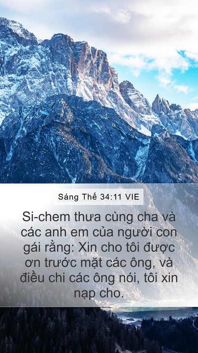 Sáng Thế 34:11 VIE Mobile Phone Wallpaper - Si-chem thưa cùng cha và các anh em của - Mobile Bible Verse Wallpaper
