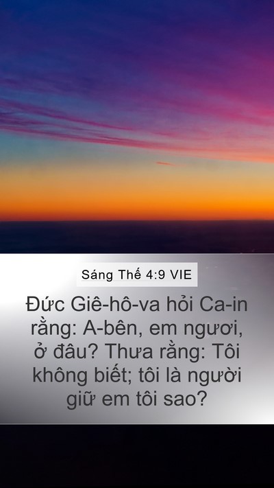 Sáng Thế 4:9 VIE Bible Verse Image