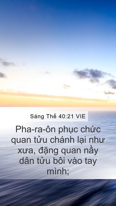Sáng Thế 40:21 VIE Bible Verse Image