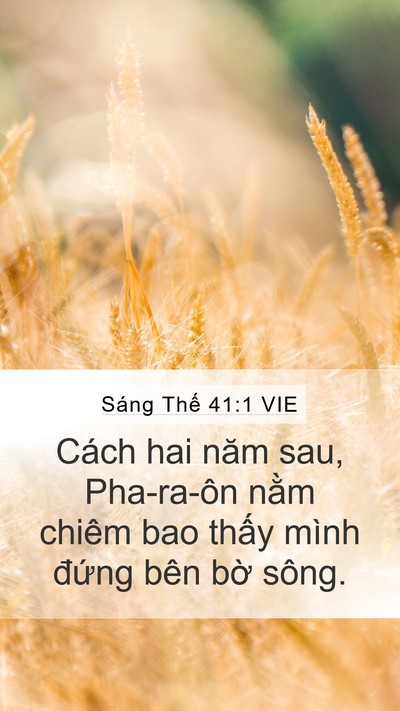Sáng Thế 41:1 VIE Mobile Phone Wallpaper - Cách hai năm sau, Pha-ra-ôn nằm chiêm bao - Mobile Bible Verse Wallpaper