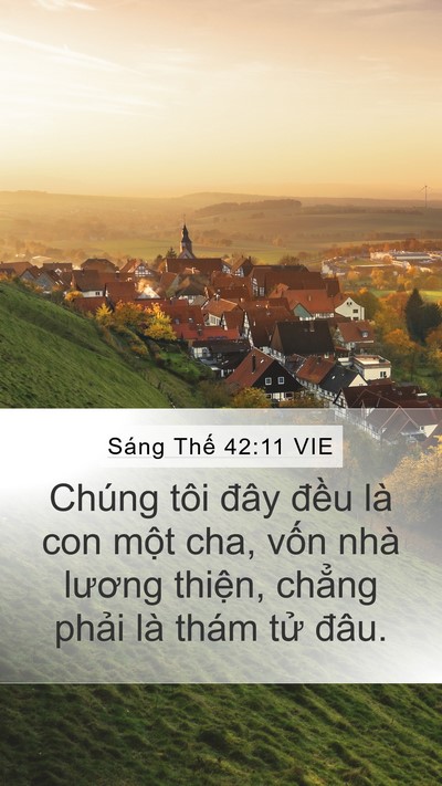 Sáng Thế 42:11 VIE Mobile Phone Wallpaper - Chúng tôi đây đều là con một cha, vốn - Mobile Bible Verse Wallpaper
