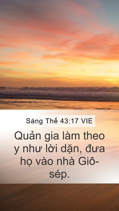 Sáng Thế 43:17 VIE Mobile Phone Wallpaper - Quản gia làm theo y như lời dặn, đưa - Mobile Bible Verse Wallpaper