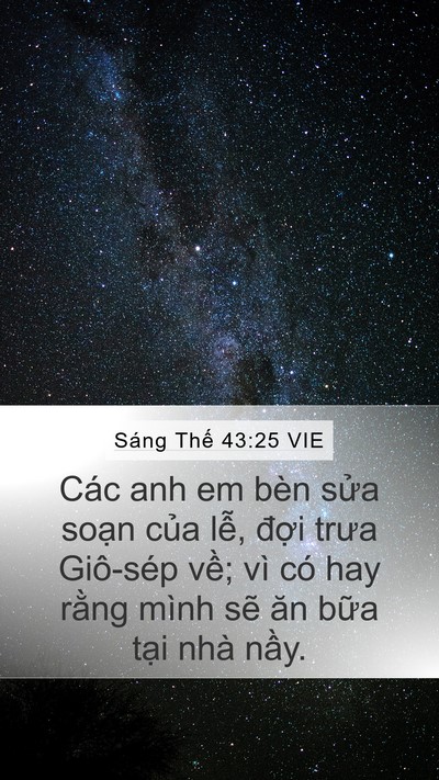 Sáng Thế 43:25 VIE Bible Verse Image