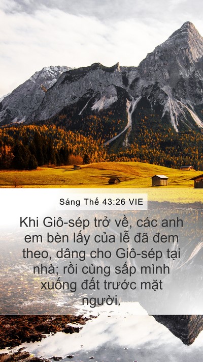 Sáng Thế 43:26 VIE Bible Verse Image
