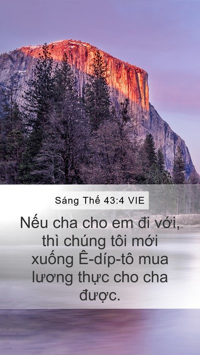 Sáng Thế 43:4 VIE Mobile Phone Wallpaper - Nếu cha cho em đi với, thì chúng tôi - Mobile Bible Verse Wallpaper