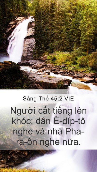 Sáng Thế 45:2 VIE Mobile Phone Wallpaper - Người cất tiếng lên khóc; dân - Mobile Bible Verse Wallpaper