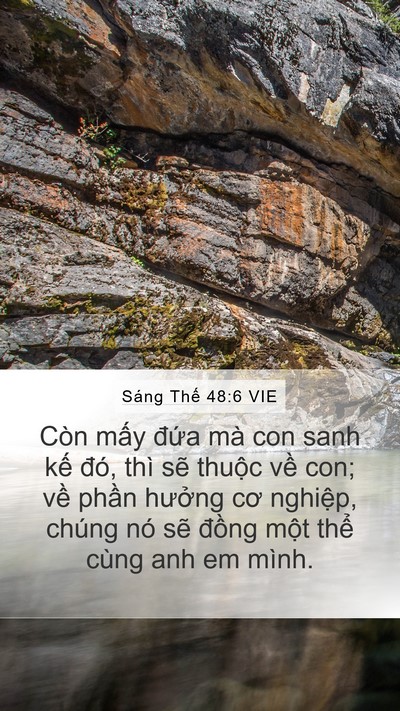 Sáng Thế 48:6 VIE Mobile Phone Wallpaper - Còn mấy đứa mà con sanh kế đó, thì - Mobile Bible Verse Wallpaper