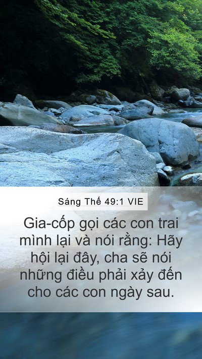 Sáng Thế 49:1 VIE Mobile Phone Wallpaper - Gia-cốp gọi các con trai mình lại và - Mobile Bible Verse Wallpaper