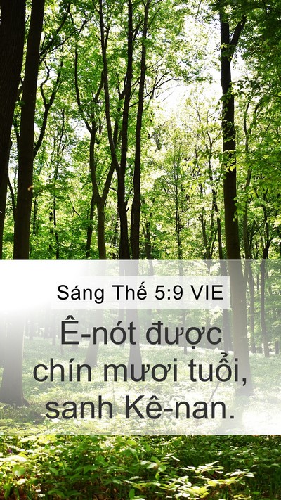Sáng Thế 5:9 VIE Mobile Phone Wallpaper - Ê-nót được chín mươi tuổi, sanh - Mobile Bible Verse Wallpaper