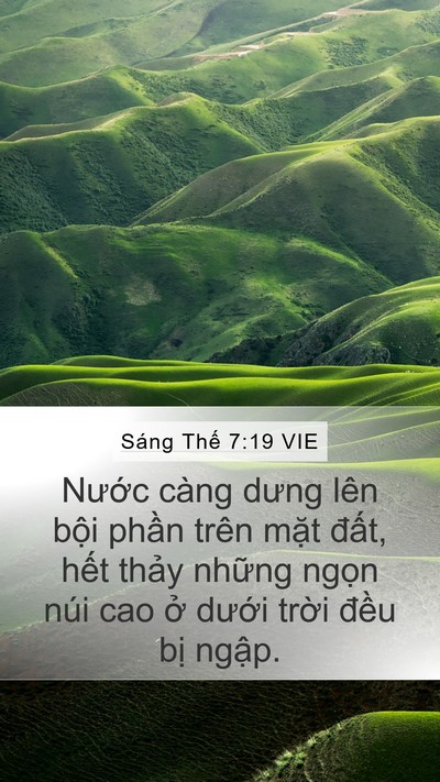 Sáng Thế 7:19 VIE Mobile Phone Wallpaper - Nước càng dưng lên bội phần trên mặt - Mobile Bible Verse Wallpaper