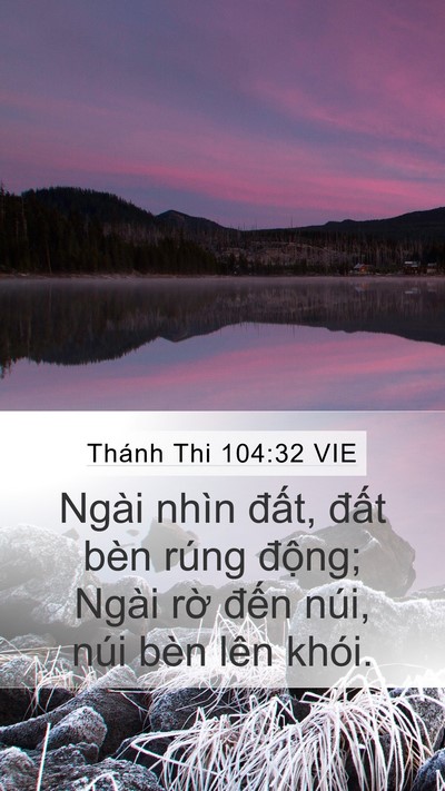 Thánh Thi 104:32 VIE Bible Verse Image