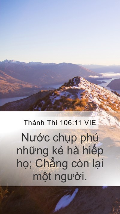 Thánh Thi 106:11 VIE Mobile Phone Wallpaper - Nước chụp phủ những kẻ hà hiếp - Mobile Bible Verse Wallpaper