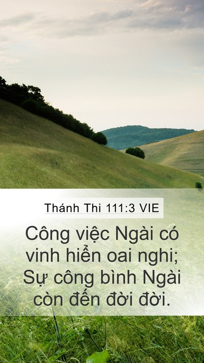 Thánh Thi 111:3 VIE Bible Verse Image