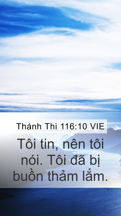 Thánh Thi 116:10 VIE Mobile Phone Wallpaper - Tôi tin, nên tôi nói. Tôi đã bị buồn - Mobile Bible Verse Wallpaper