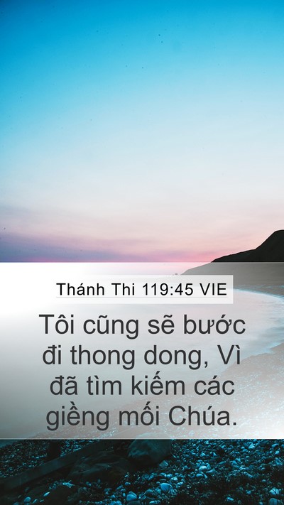 Thánh Thi 119:45 VIE Mobile Phone Wallpaper - Tôi cũng sẽ bước đi thong dong, Vì đã - Mobile Bible Verse Wallpaper