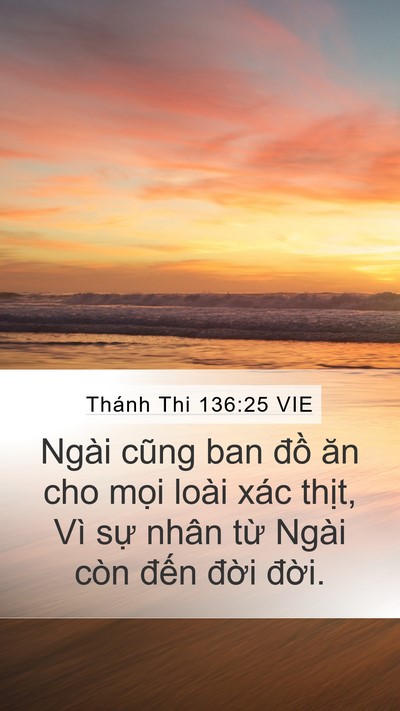 Thánh Thi 136:25 VIE Bible Verse Image
