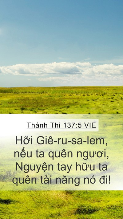 Thánh Thi 137:5 VIE Mobile Phone Wallpaper - Hỡi Giê-ru-sa-lem, nếu ta quên ngươi, - Mobile Bible Verse Wallpaper