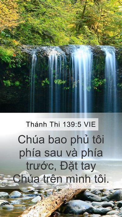 Thánh Thi 139:5 VIE Mobile Phone Wallpaper - Chúa bao phủ tôi phía sau và phía - Mobile Bible Verse Wallpaper