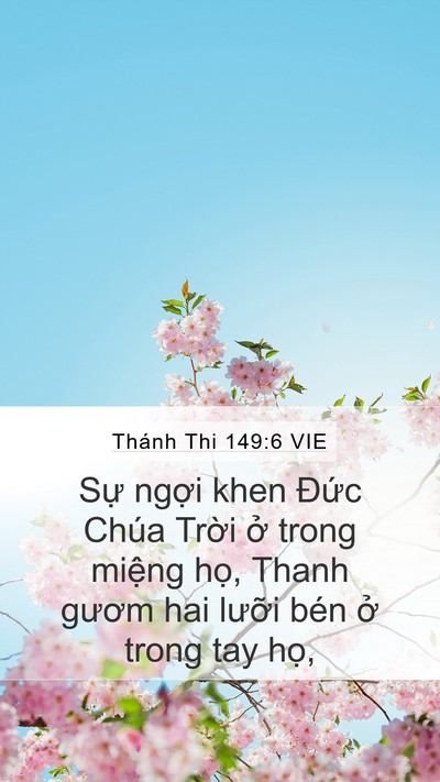 Thánh Thi 149:6 VIE Bible Verse Image