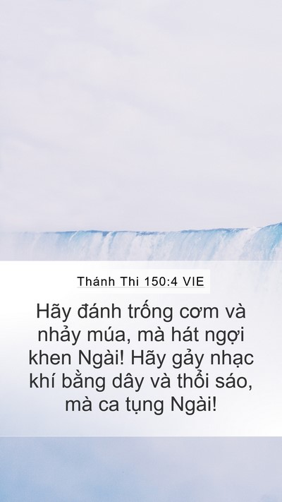 Thánh Thi 150:4 VIE Bible Verse Image