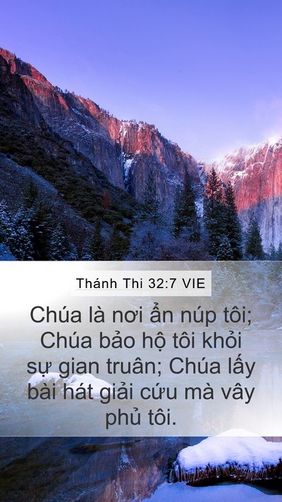 Thánh Thi 32:7 VIE Mobile Phone Wallpaper - Chúa là nơi ẩn núp tôi; Chúa bảo hộ - Mobile Bible Verse Wallpaper