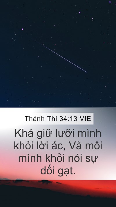 Thánh Thi 34:13 VIE Bible Verse Image