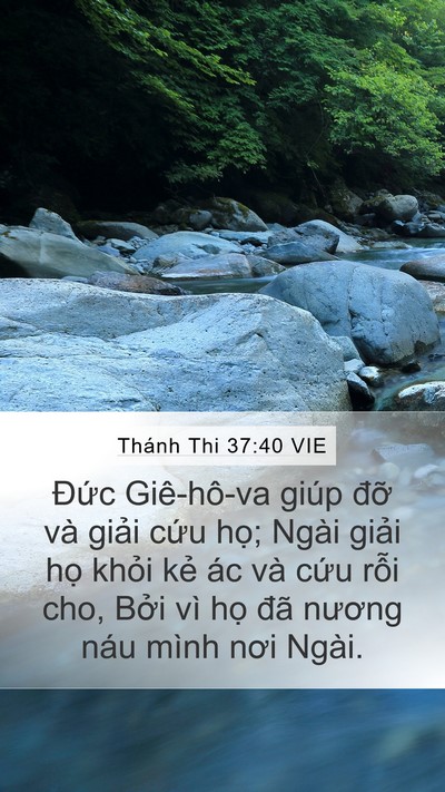 Thánh Thi 37:40 VIE Bible Verse Image