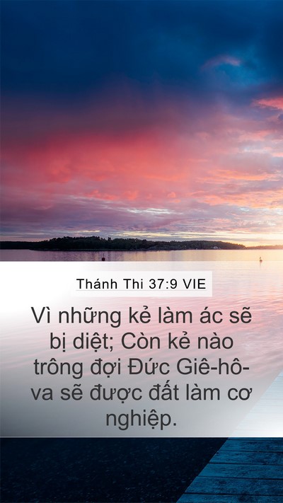 Thánh Thi 37:9 VIE Mobile Phone Wallpaper - Vì những kẻ làm ác sẽ bị diệt; Còn - Mobile Bible Verse Wallpaper