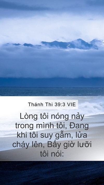 Thánh Thi 39:3 VIE Mobile Phone Wallpaper - Lòng tôi nóng nảy trong mình tôi, Đang - Mobile Bible Verse Wallpaper