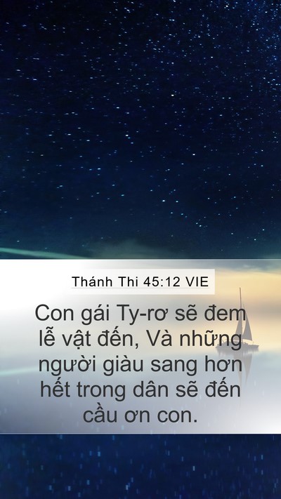 Thánh Thi 45:12 VIE Bible Verse Image