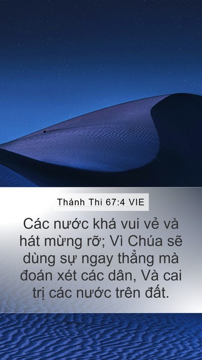 Thánh Thi 67:4 VIE Mobile Phone Wallpaper - Các nước khá vui vẻ và hát mừng rỡ; - Mobile Bible Verse Wallpaper