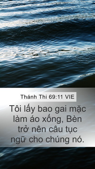 Thánh Thi 69:11 VIE Mobile Phone Wallpaper - Tôi lấy bao gai mặc làm áo xống, Bèn - Mobile Bible Verse Wallpaper