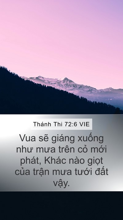 Thánh Thi 72:6 VIE Mobile Phone Wallpaper - Vua sẽ giáng xuống như mưa trên cỏ - Mobile Bible Verse Wallpaper