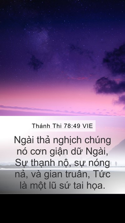Thánh Thi 78:49 VIE Bible Verse Image