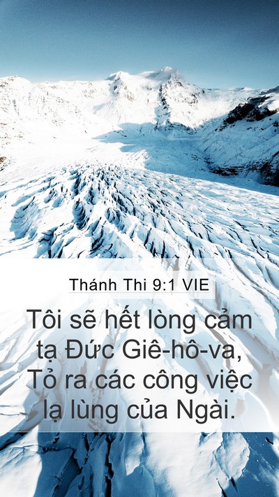 Thánh Thi 9:1 VIE Mobile Phone Wallpaper - Tôi sẽ hết lòng cảm tạ Đức - Mobile Bible Verse Wallpaper