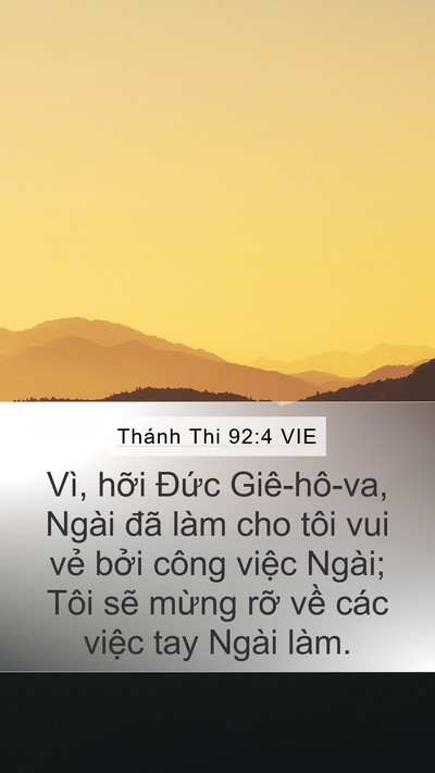 Thánh Thi 92:4 VIE Bible Verse Image