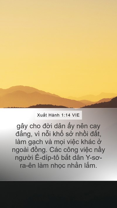 Xuất Hành 1:14 VIE Bible Verse Image