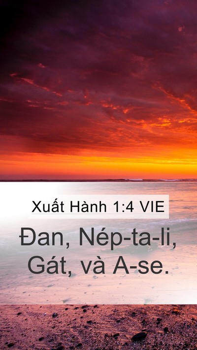 Xuất Hành 1:4 VIE Mobile Phone Wallpaper - Đan, Nép-ta-li, Gát, và - Mobile Bible Verse Wallpaper