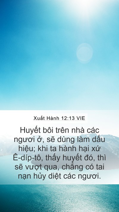 Xuất Hành 12:13 VIE Bible Verse Image