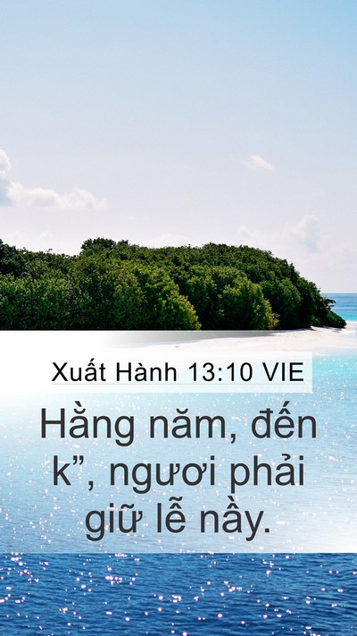 Xuất Hành 13:10 VIE Mobile Phone Wallpaper - Hằng năm, đến k”, ngươi phải giữ - Mobile Bible Verse Wallpaper