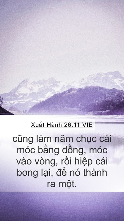 Xuất Hành 26:11 VIE Mobile Phone Wallpaper - cũng làm năm chục cái móc bằng đồng, - Mobile Bible Verse Wallpaper