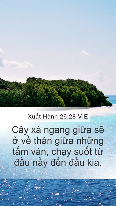 Xuất Hành 26:28 VIE Mobile Phone Wallpaper - Cây xà ngang giữa sẽ ở về thân giữa - Mobile Bible Verse Wallpaper