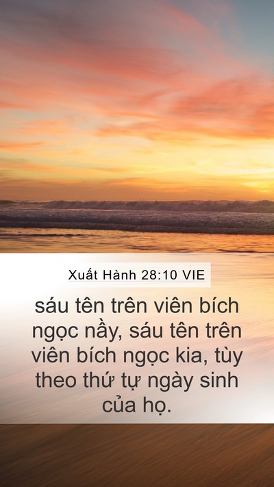 Xuất Hành 28:10 VIE Mobile Phone Wallpaper - sáu tên trên viên bích ngọc nầy, sáu - Mobile Bible Verse Wallpaper
