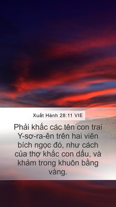 Xuất Hành 28:11 VIE Mobile Phone Wallpaper - Phải khắc các tên con trai Y-sơ-ra-ên - Mobile Bible Verse Wallpaper