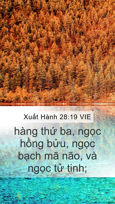 Xuất Hành 28:19 VIE Mobile Phone Wallpaper - hàng thứ ba, ngọc hồng bửu, ngọc - Mobile Bible Verse Wallpaper